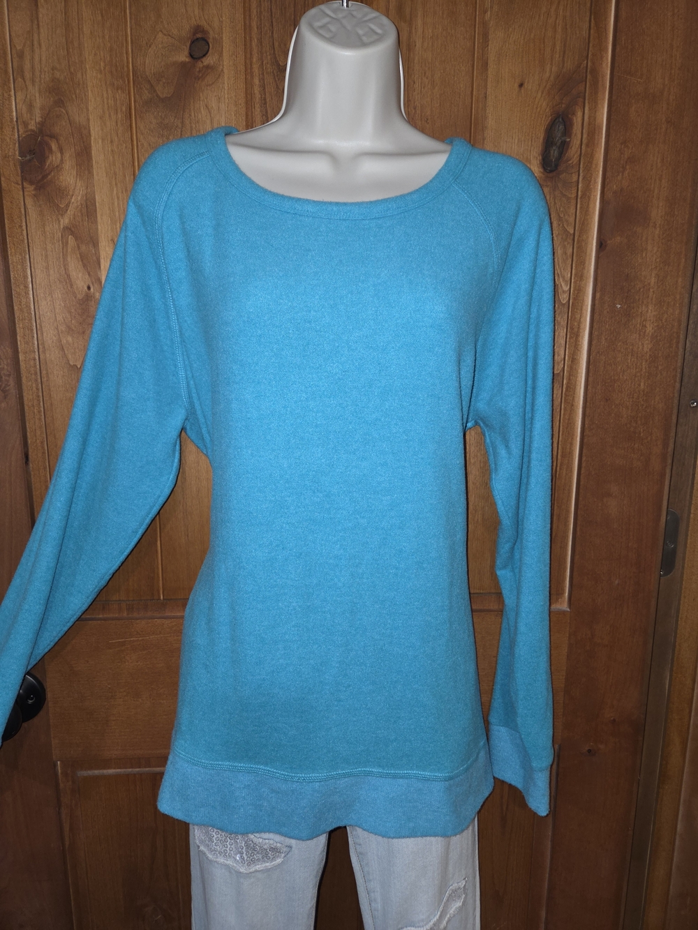 Sonoma Women's Teal Lightweight Pullover Sweatshirt